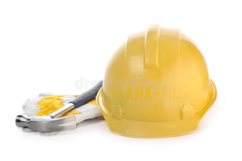 Gloves and helmet stock photo. Image of construction 12925098