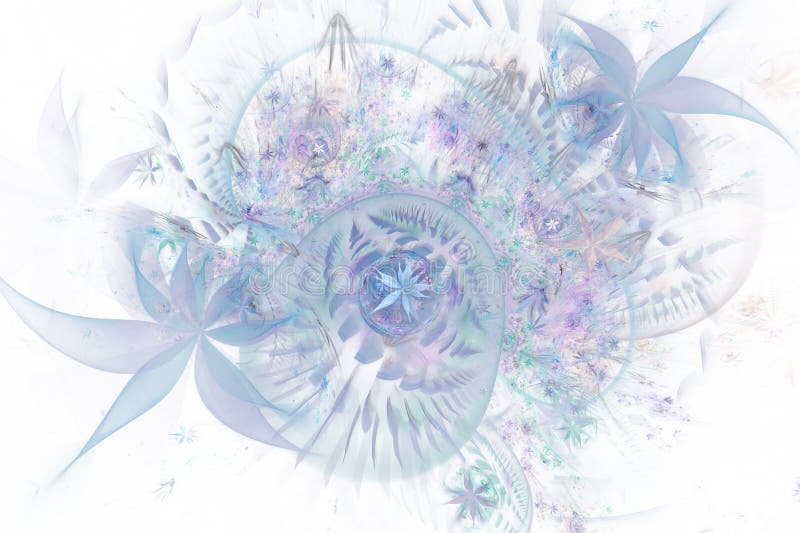 Glow Abstract Fractal Flower Background. Translucent Bubbles Texture