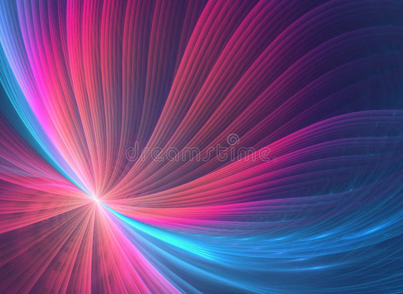 Glow fractal with a pink swirl pattern. stock illustration