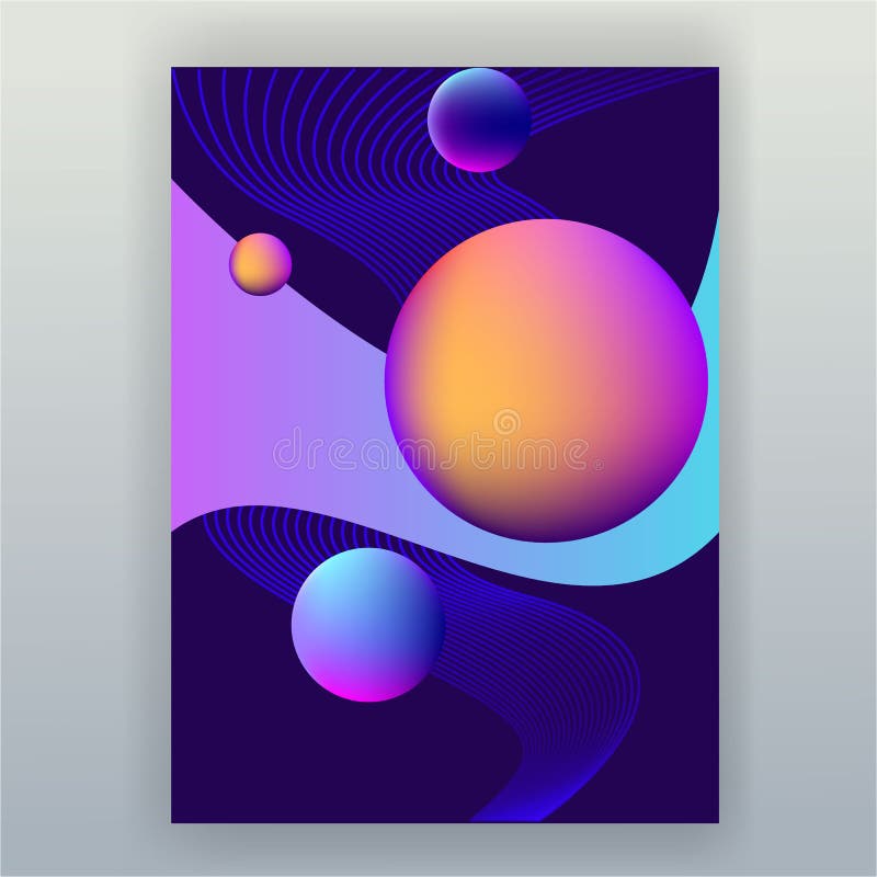Glow gradient futuristic background 3d liquid shapes stock illustration