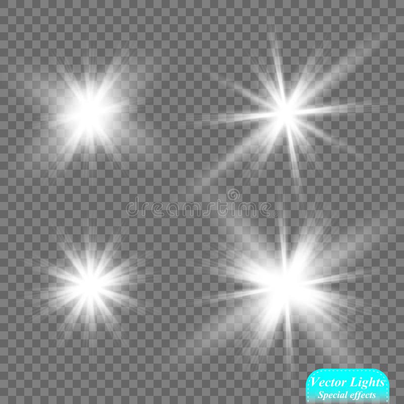 Glow Light Effect. Starburst with Sparkles on Transparent Background ...