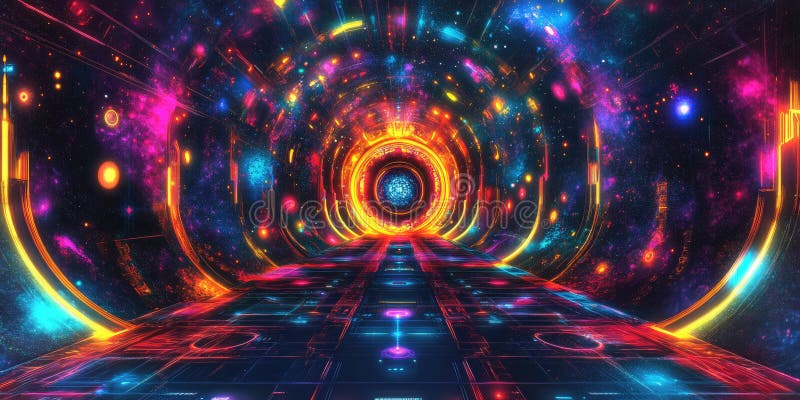 Glow Network Abstract: Interconnected Nodes and Lines with Warm, Golden Light on a Dark Background vector illustration