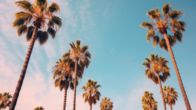 Glow palm tree gradient vector illustration