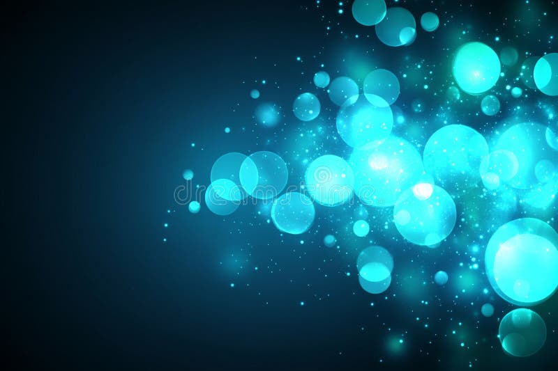 A glowing backdrop featuring abstract blue bokeh, particles, and lights royalty free stock photos