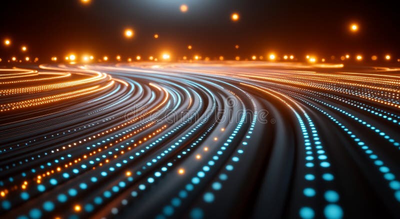 A glowing background supports an abstract blue network connection stock photos