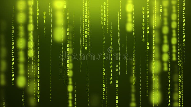Glowing binary rain computer inside matrix numeric blur background stock photography