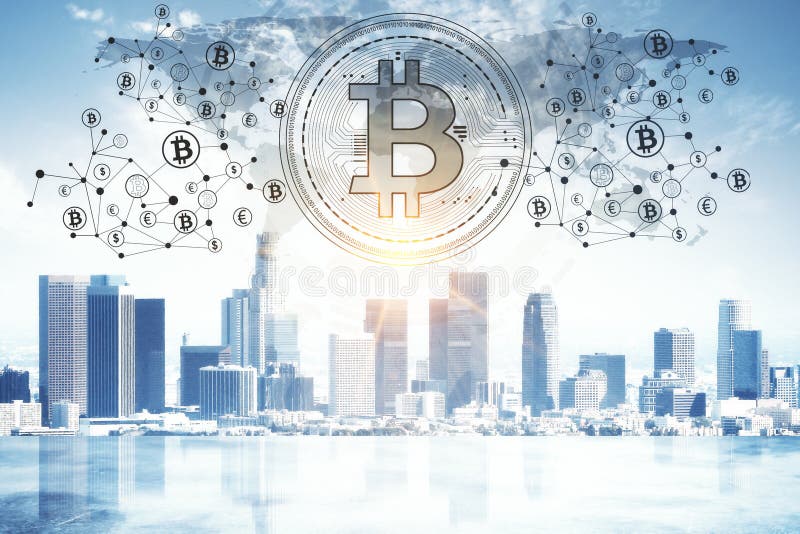 Glowing bitcoin backdrop stock photography Glowing bitcoin backdrop stock photography