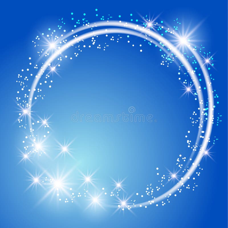 Glowing Blue Background with Stars Stock Vector Illustration of halo