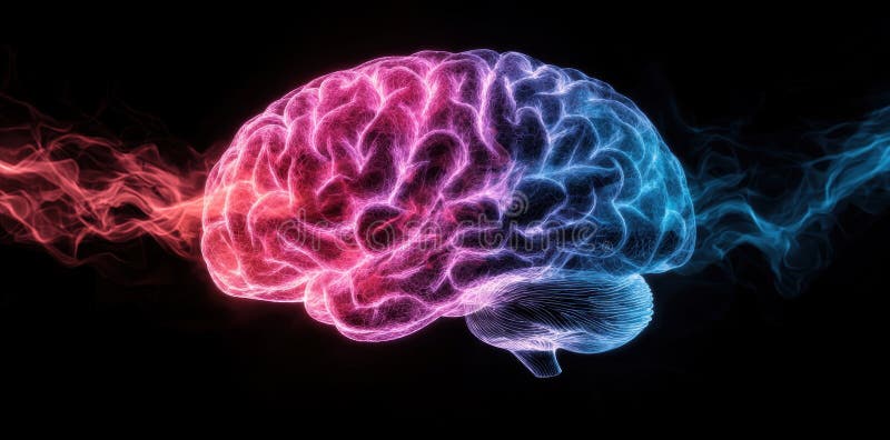 Glowing brain structure vector illustration