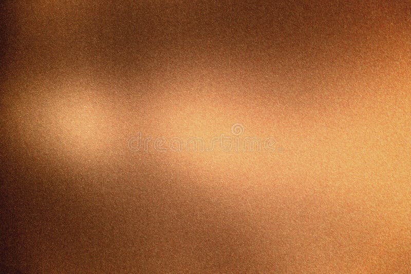 Glowing bronze rough metal wall, abstract texture background vector illustration