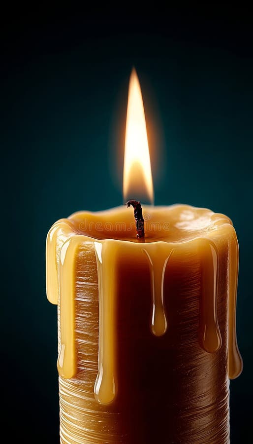 A Glowing Candle Wick Illuminates a Dark Solid Background, Creating a Cozy, Ambient Atmosphere. royalty free illustration