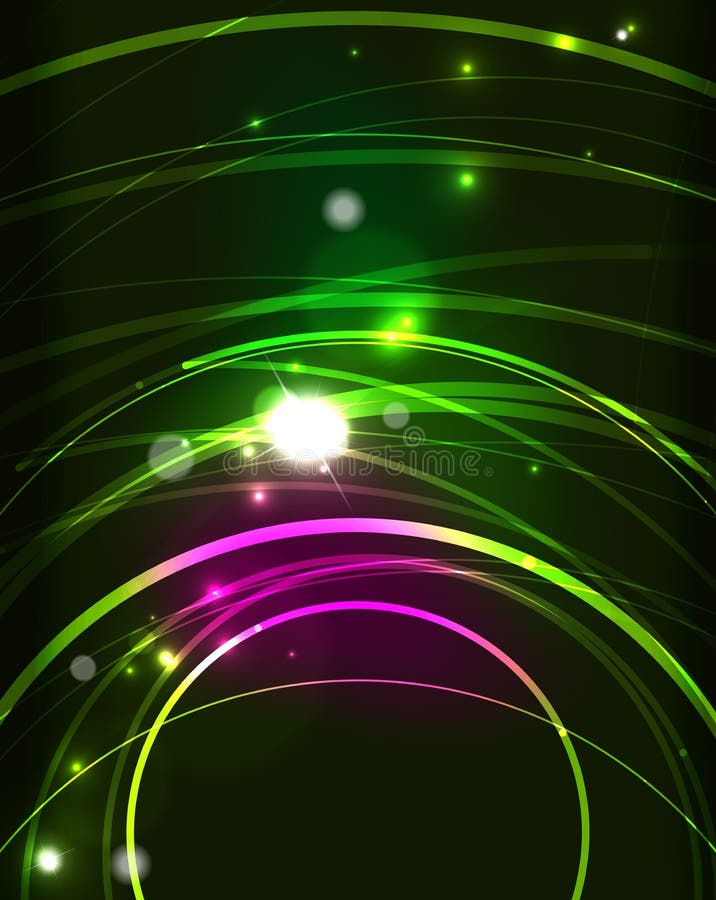 Glowing circle in dark space royalty free illustration