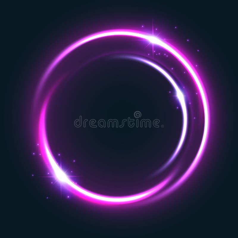 Glowing circle light effect with shining star royalty free illustration