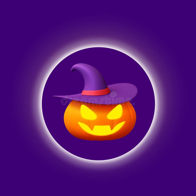 Glowing circle on violet background. Realistic light background for ad or product presentation. Decorative abstract vector illustration