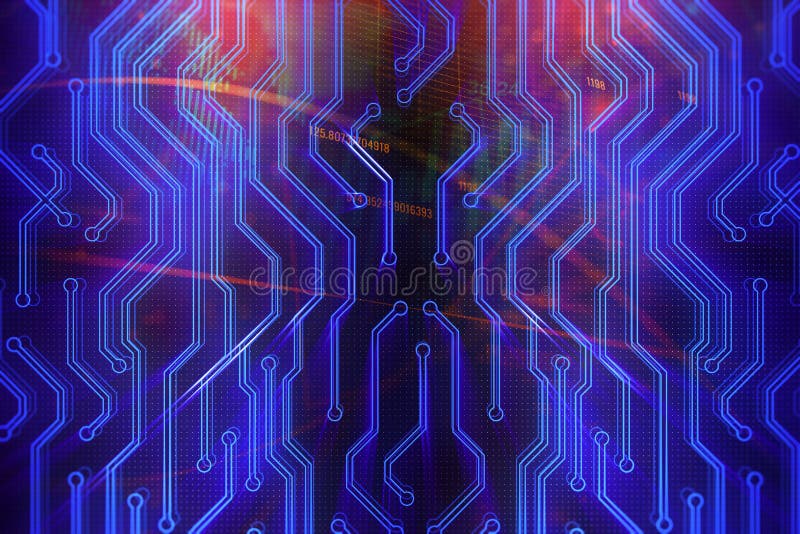 Glowing circuit backdrop vector illustration