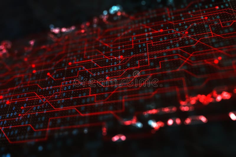 Glowing circuit background royalty free illustration