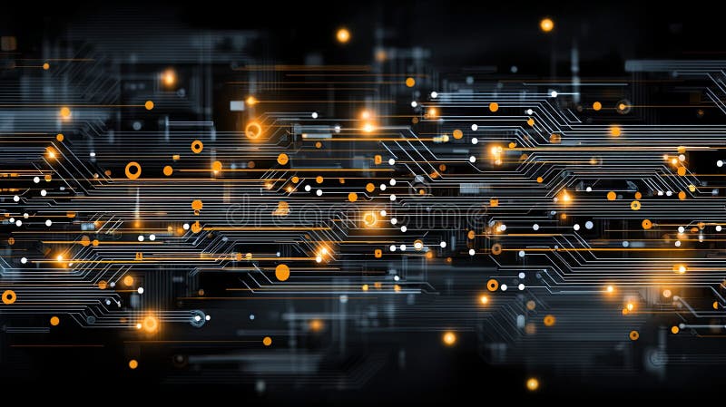 Glowing circuit board abstract technology background stock illustration