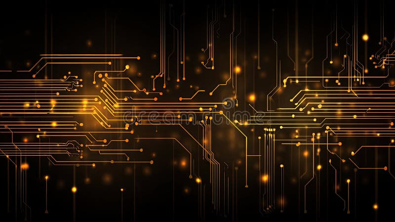 Glowing circuit board abstract technology background vector illustration