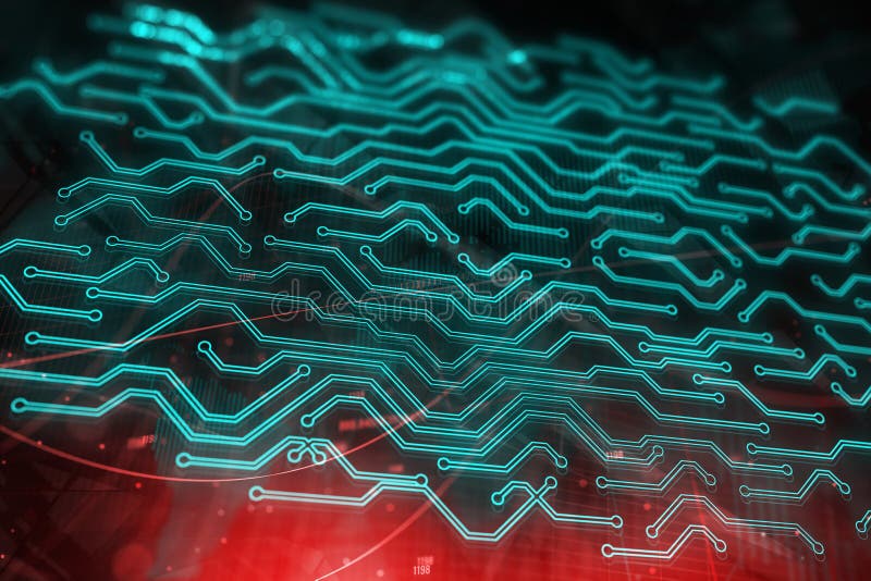 Glowing circuit wallpaper royalty free illustration