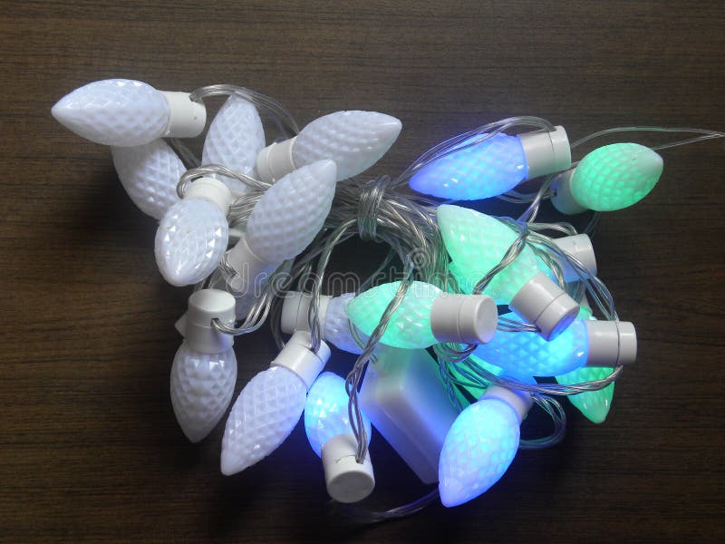 Vintage Set Colorful Christmas Light Bulbs Stock Photos Free