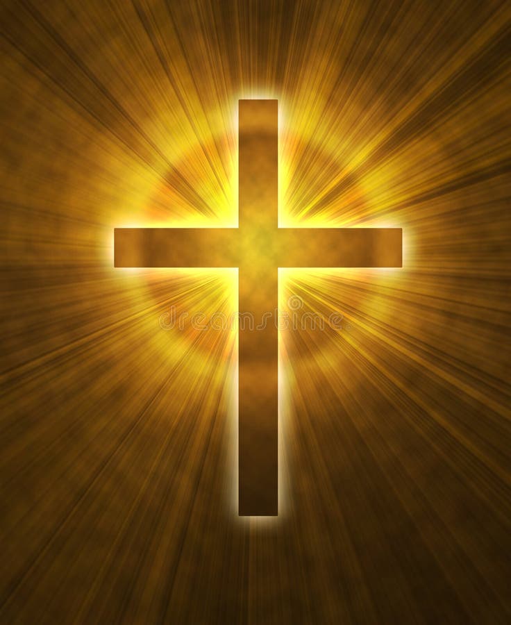 Glowing cross stock illustration. Illustration of christian 14258481