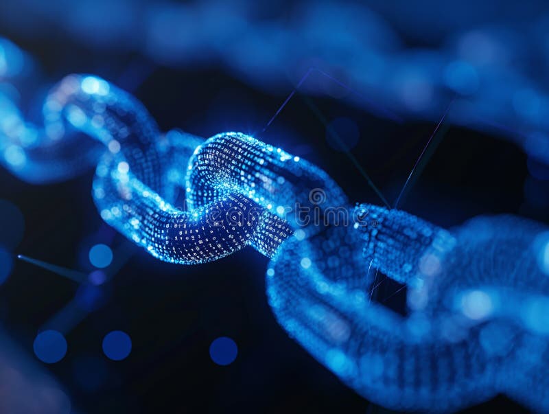 Glowing Digital Chain Links royalty free stock photography