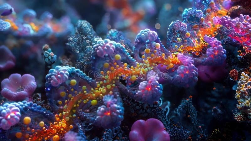 Microscopic view of dna strands forming abstract pattern vector illustration