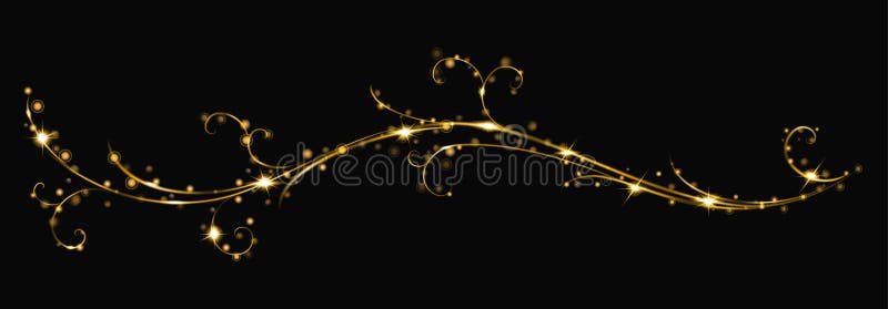 Glowing fire curls with sparkles royalty free illustration