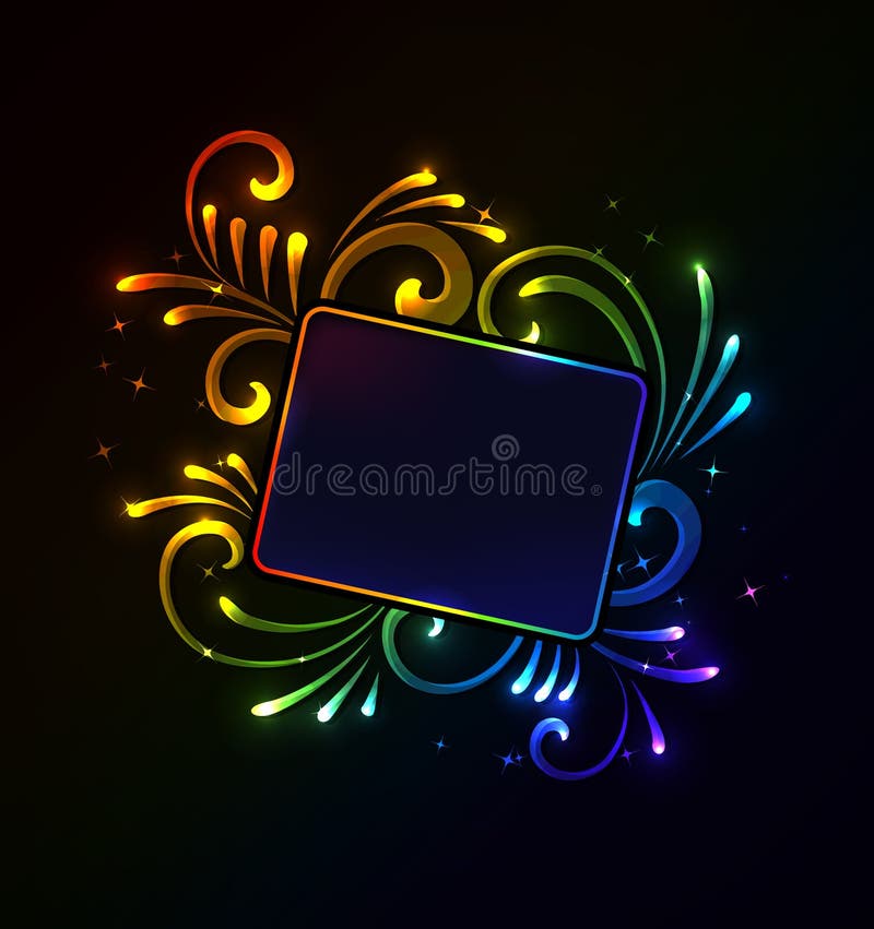 Glowing floral frame