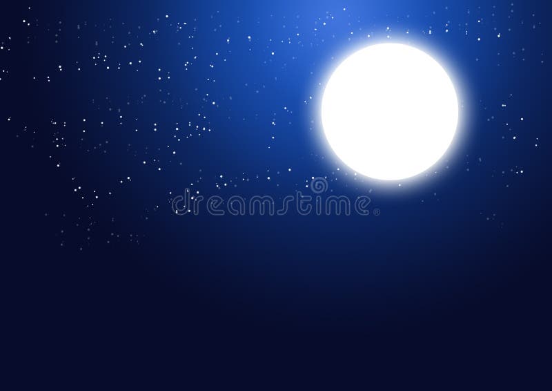 Glowing Full - Moon and Stars