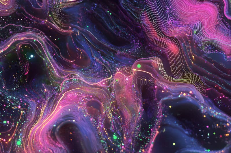 A glowing futuristic AI-driven digital twin, composed of swirling cybernetic energy trails royalty free stock photos