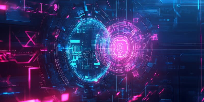 A glowing futuristic AI-powered biometric scanner, displaying intricate holographic facial stock images