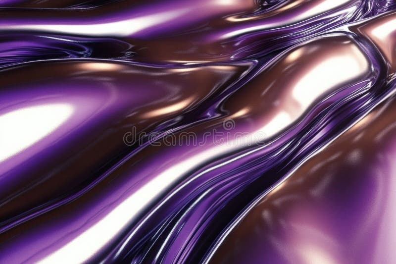 Glowing futuristic background with smooth chrome-like textures in purple stock photos