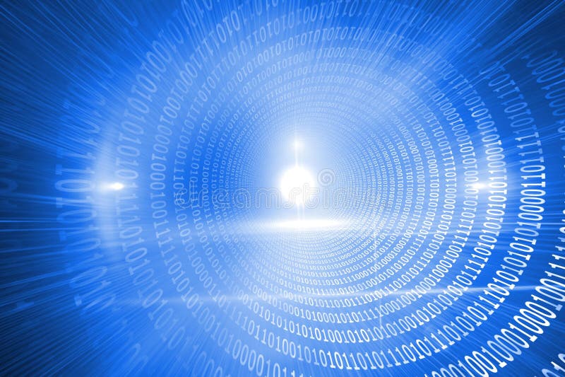 Glowing futuristic binary code spiral royalty free illustration