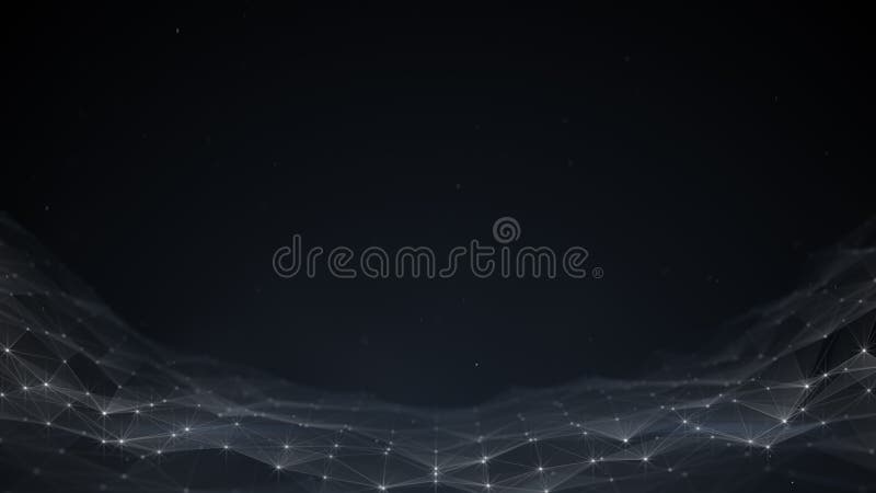 Glowing futuristic network abstract background stock illustration