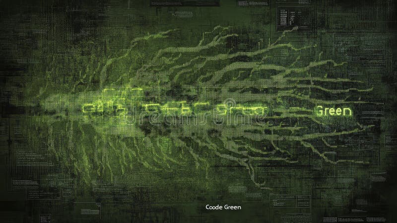 Glowing Green Data Streams Abstract Digital Art vector illustration