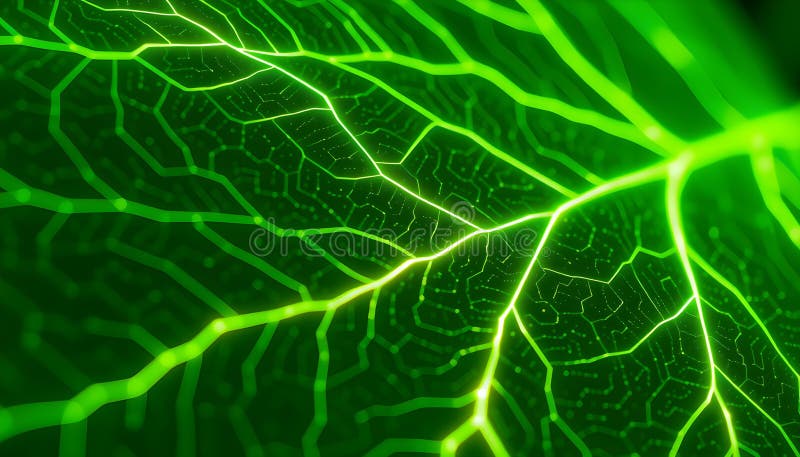 Glowing Green Network: Abstract Connectivity and Interconnection stock illustration