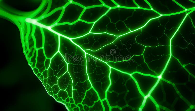 Glowing Green Network: A Digital Vein System Visualized royalty free illustration