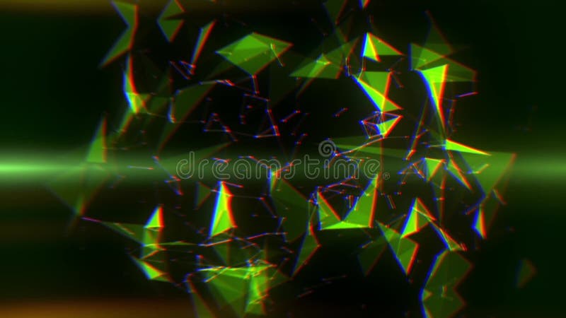Green Plexus Abstract Lines & Triangles Intro Logo Background stock illustration