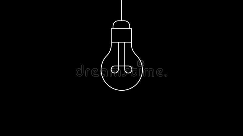 Glowing hanging light bulb vector illustration