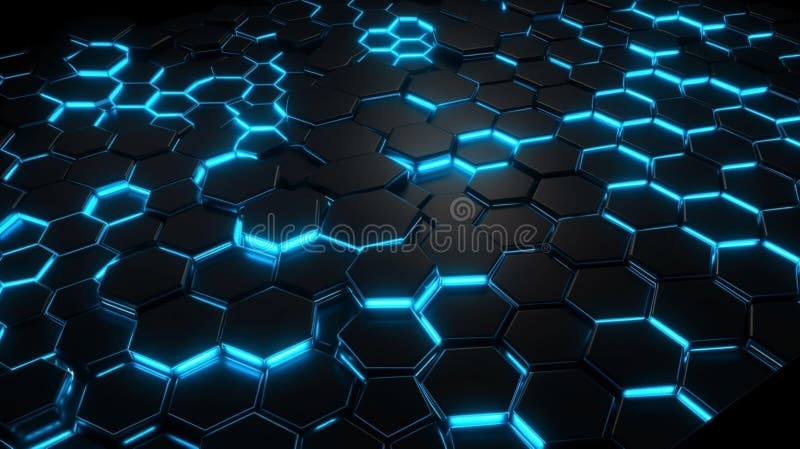 Glowing hexagon background - technology background royalty free illustration