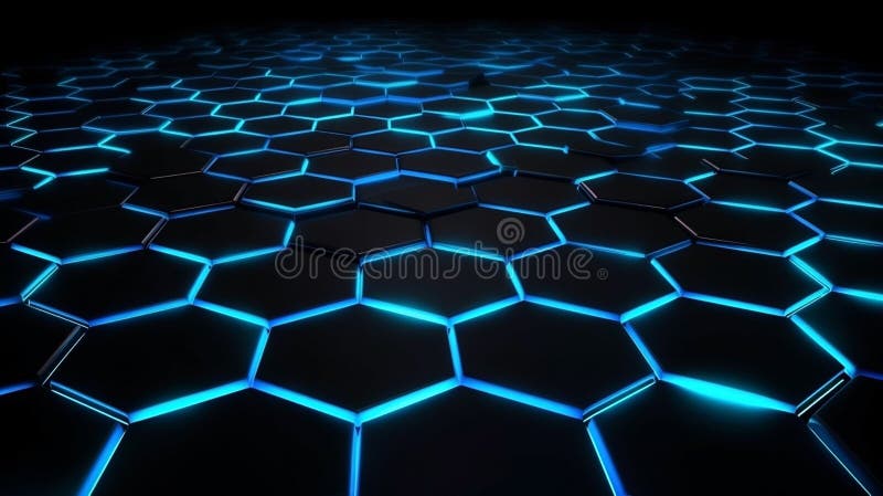 Glowing hexagon background - technology background royalty free illustration