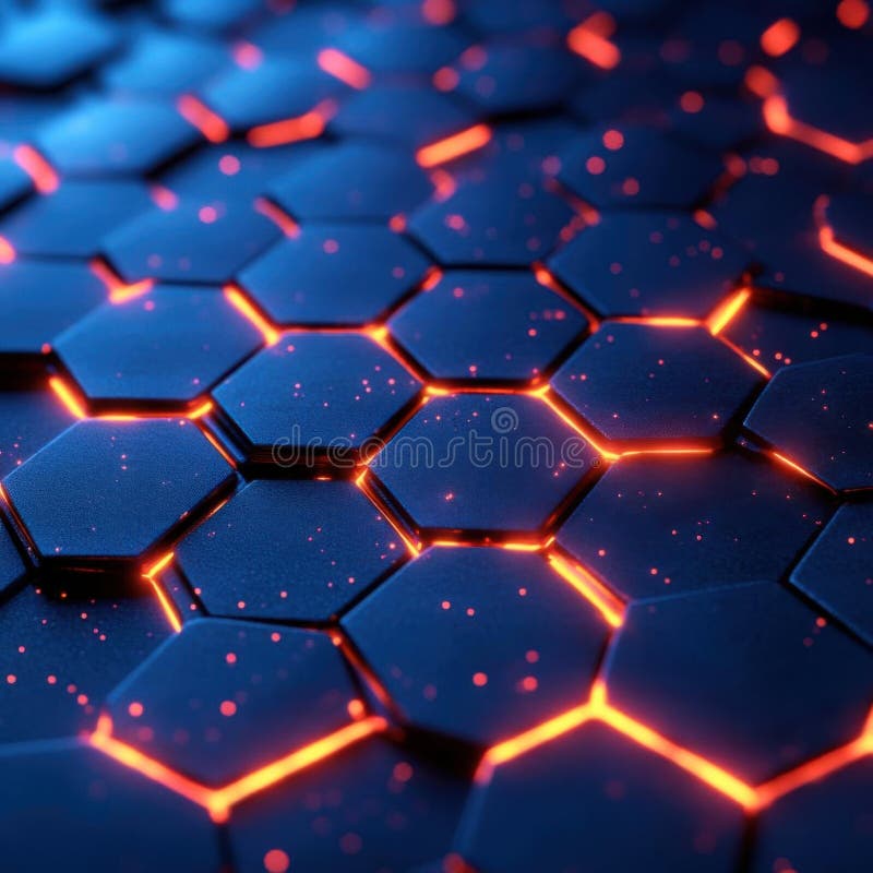 Glowing Hexagon Network Texture. (1 royalty free illustration