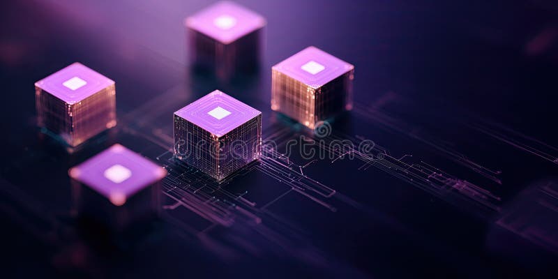 Glowing holographic hubs representing distributed AI platform vector illustration