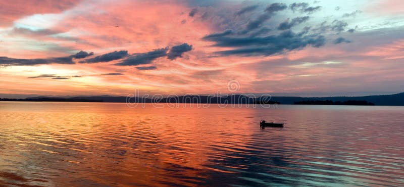 Glowing lake sunrise stock image Glowing lake sunrise stock image
