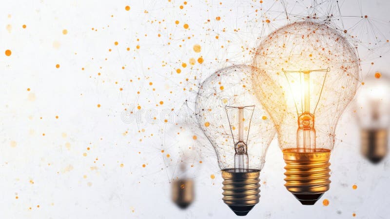 Illuminating Ideas Network of Innovation. vector illustration.