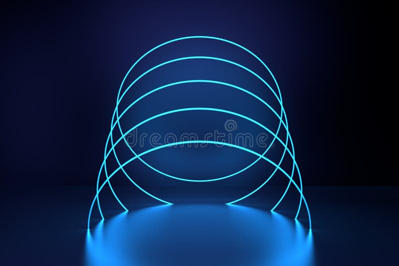 Download Glowing Lines, Tunnel, Neon Lights, Virtual Reality ...