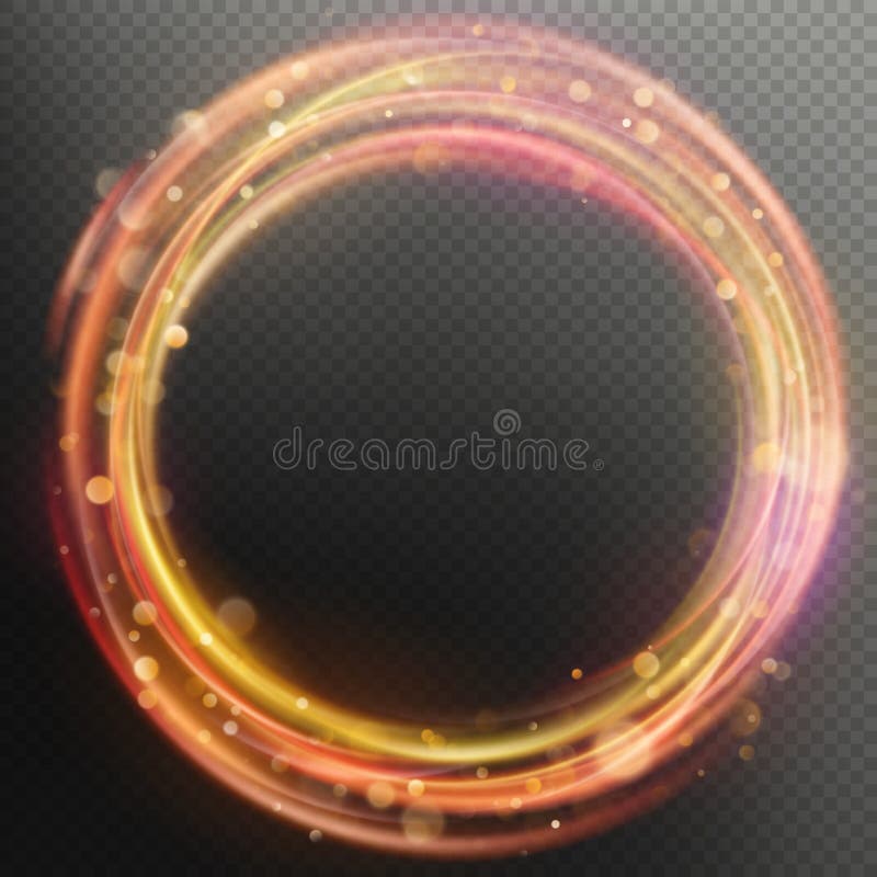 Glowing magic flare fire ring circle trace overlay effect. EPS 10