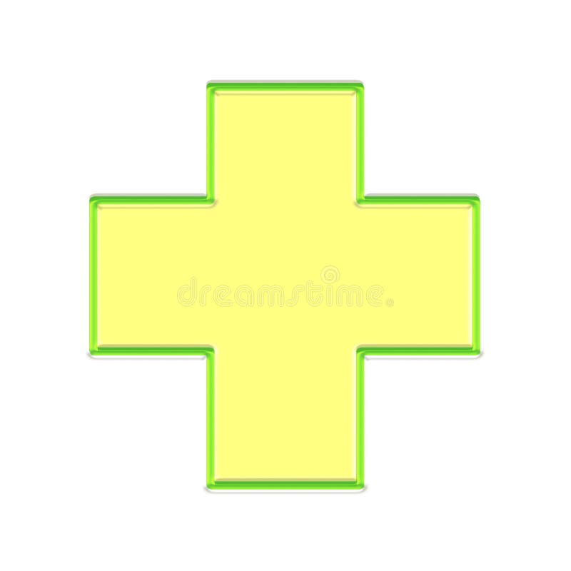 Glowing Medic cross button royalty free illustration