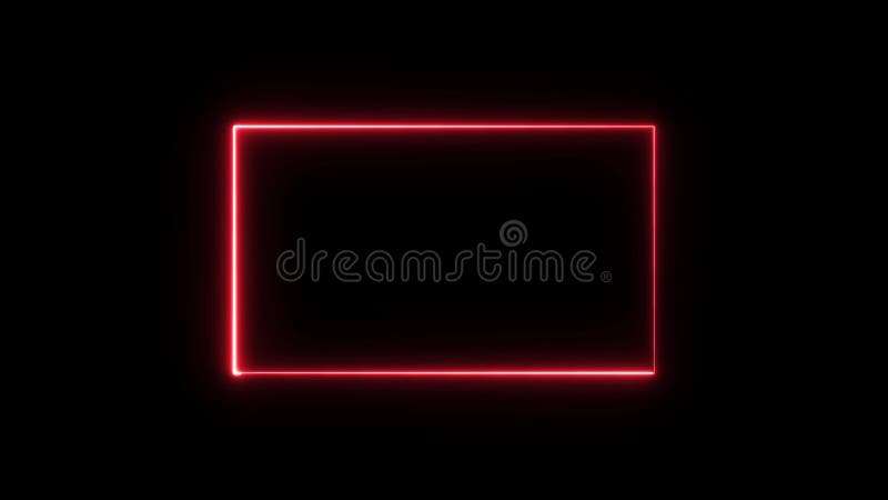 A glowing neon box 4k animation video on black background vector illustration
